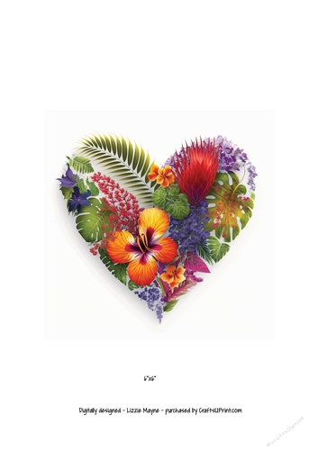 Valentines Hawaiian flower heart