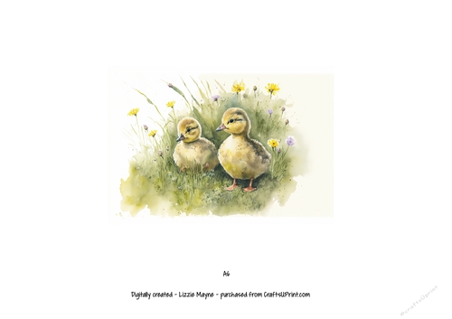 watercolour background of spring ducklings