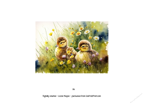 watercolour background of spring ducklings