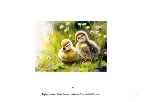watercolour background of spring ducklings