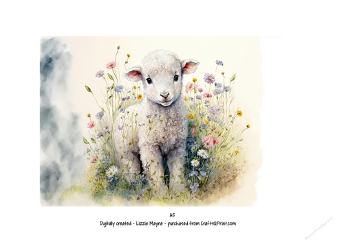 watercolour background of spring lamb