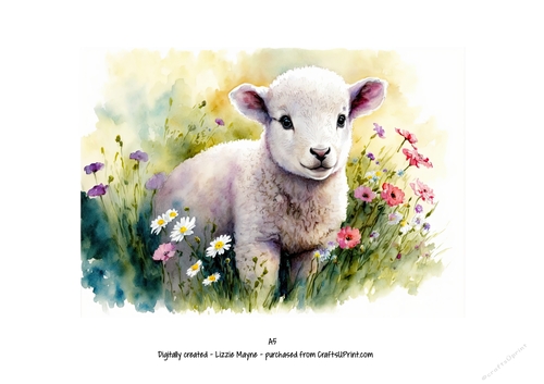 watercolour background of spring lamb