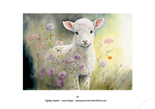 watercolour background of spring lamb