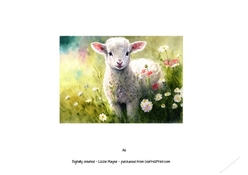 watercolour background of spring lamb