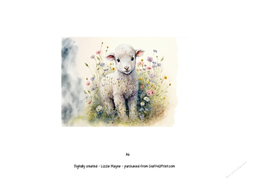 watercolour background of spring lamb
