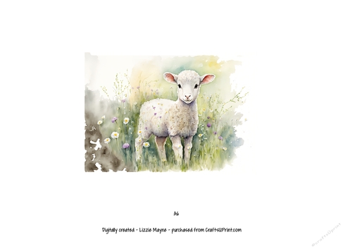 watercolour background of spring lamb