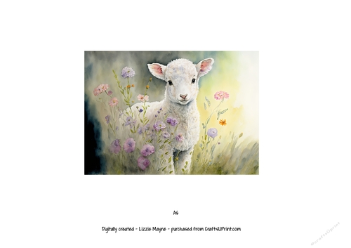 watercolour background of spring lamb