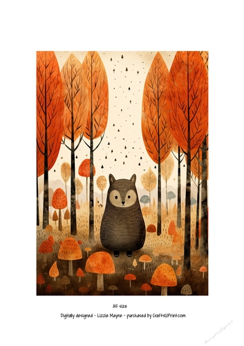 Bears Mushroom-Filled Autumn Woodland
