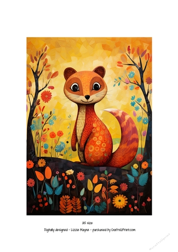 Weasel Amidst Autumn Flower Delight