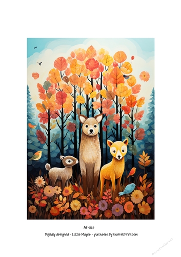 Autumn Woodland Trio: Wildlife Harmony