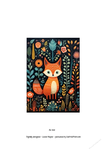 Folk Art Fox in Autumn