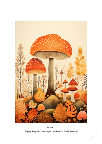 Autumn Mushroom Magic in Watercolor