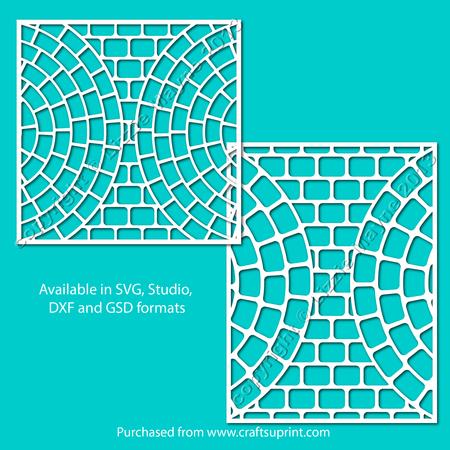 Intersecting Brick Circles Mats Layers Stencil