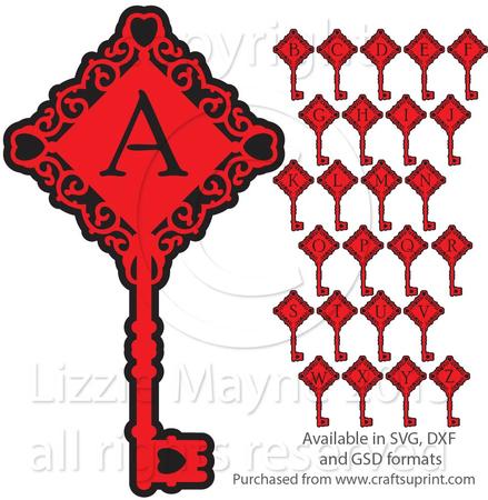 Heart Key Monogram