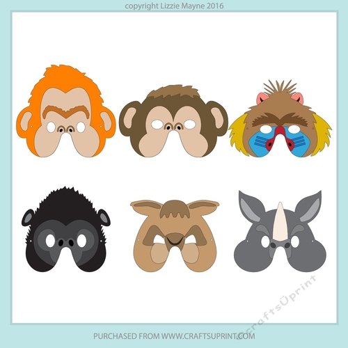 Safari and jungle animal masks 2