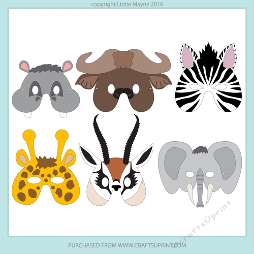 Safari and Jungle animal masks 3
