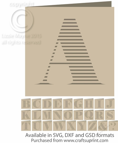 Stripe cutout alphabet cards