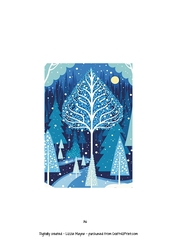 Whimsical woodland snow scene