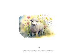 watercolour background of spring lamb
