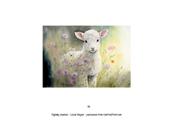 watercolour background of spring lamb