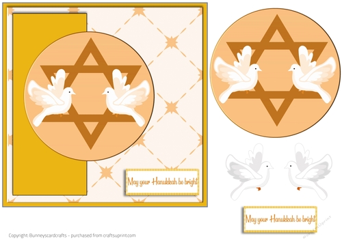 Hanukkah - 7x7 quick card 3d decoupage