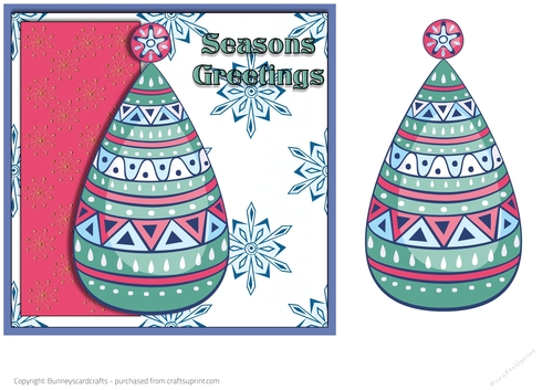 Christmas Tree  card 7x7 quick card 3d decoupage