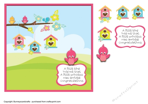 New Baby Girl card 7x7 quick card