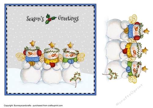 Christmas Snowmen 7x7 quick card