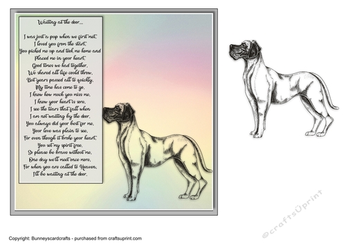 Great Dane 7x7 pet sympathy card