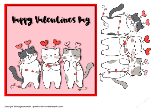 Valentines Day Cats 7x7 quick card