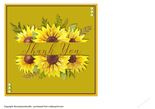 Thank you Sunflowers 7x7 quick card