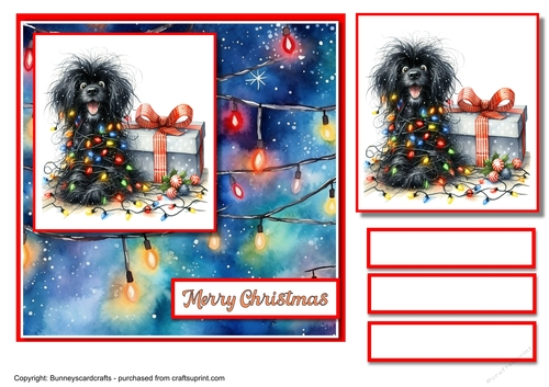 Christmas Lights Dog Themed Christmas Cards