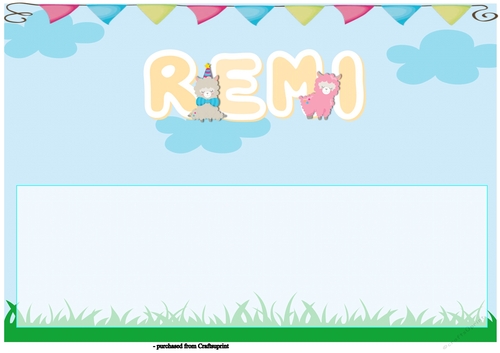 Llama Birthday Card Large DL insert - Remi