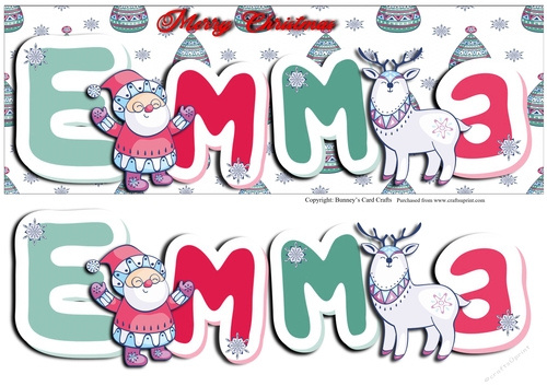 Christmas Santa and Reindeer Scandanavian Style - Emma