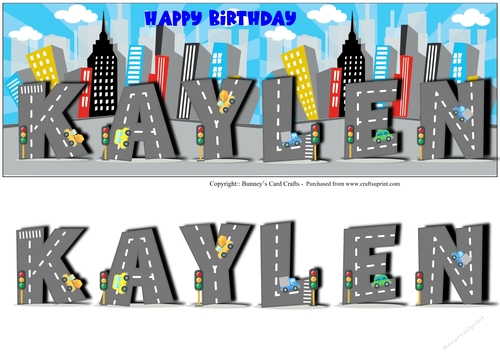 Car Birthday DL sheet - Kaylen