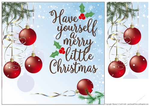 Christmas Baubles 8x8 card sheet