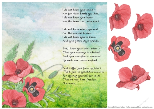 Military Remberance 8x8 3d decoupage