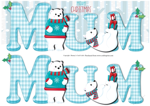 Polar bear Large DL card sheet - MUM