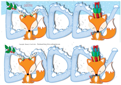 fox Daddy Christmas Large Dl 3d decoupage 
