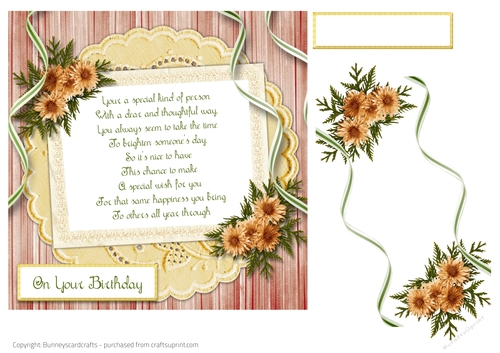 On your Birthday Floral 7x7 Card quick card design