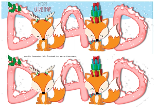Christmas Foxes Large Dl 3d Decoupage