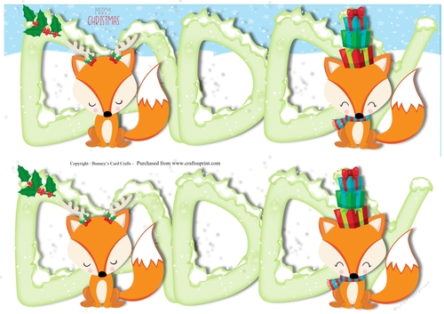 Christmas Foxes Large Dl 3d Decoupage Daddy