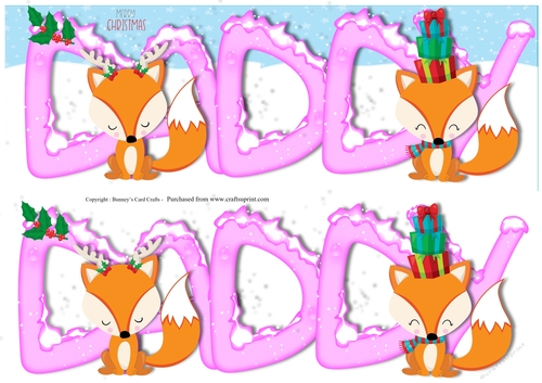 Christmas Foxes Large Dl 3d Decoupage Daddy