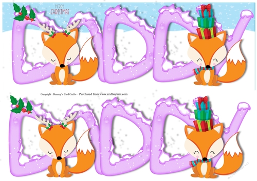 Christmas Foxes Large Dl 3d Decoupage Daddy