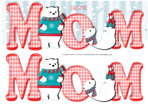 Christmas Polar Bear Large DL Mom