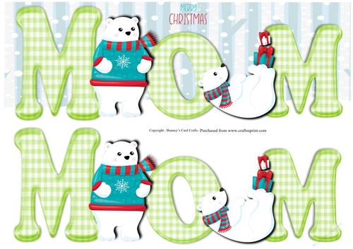 Christmas Polar Bear Large DL Mom