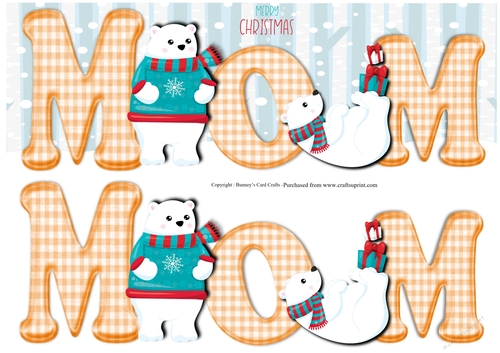 Christmas Polar Bear Large DL Mom