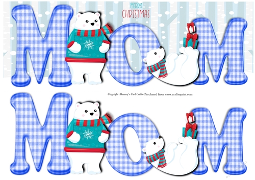 Christmas Polar Bear Large DL Mom