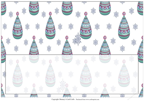 Christmas Santa and Reindeer Scandanavian Style - Emma Lrge Dl insert Blank