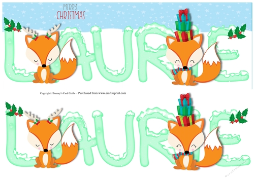 Christmas Foxes Large Dl 3d Decoupage Laurie